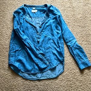 LOFT Petite XXS Softened Chambray Shirt.
